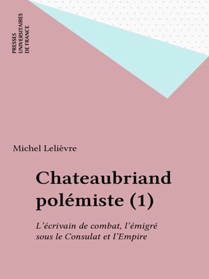 cover image of Chateaubriand polémiste (1)